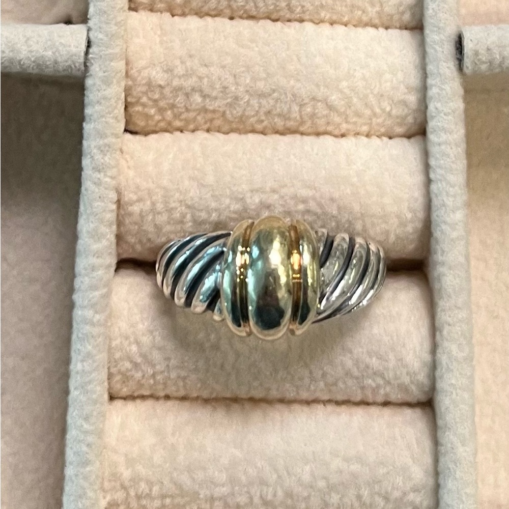 David Yurman Gold cable dome ring size 6